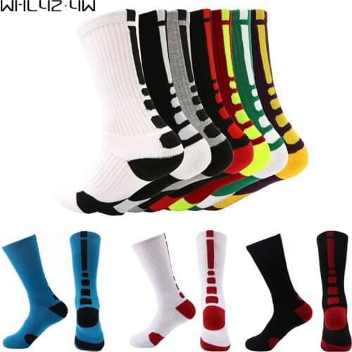 Unisex Professional Outdoor Sport Cycling Socks Cotton Colorful Basketball Football Soccer Running Trekking Socks Men EU 39-45