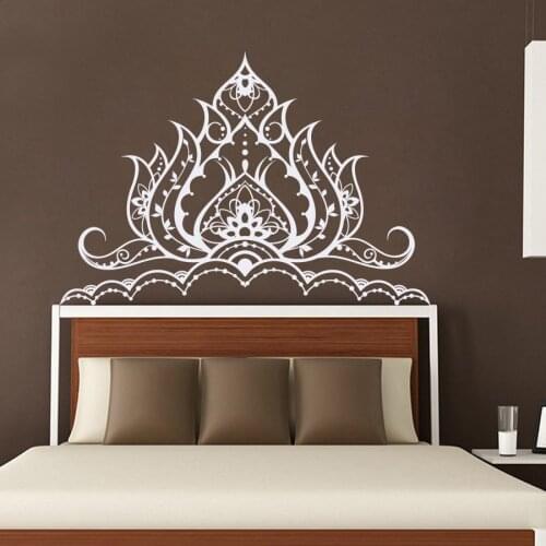 Removable Wall Decal Lotus Flower Vinyl Sticker Mandala Bohemian Decals Mahndi Decor For Bedroom Home Yoga Studio WW-100