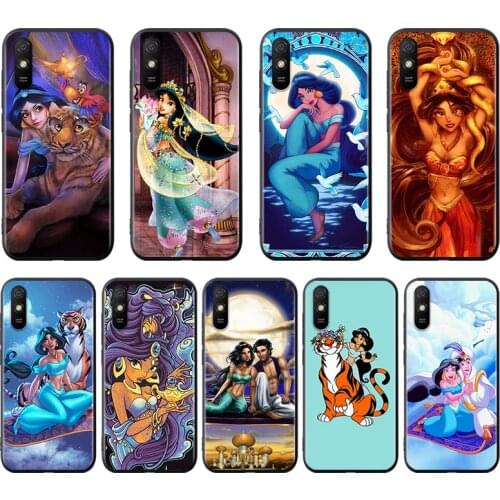 Silicone Cover Princess jasmine For Xiaomi Redmi K40 K30i K30T K30S K20 10X GO S2 Y2 Pro Ultra Black Phone Case