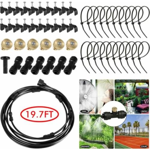 Misting Cooling System Patio Water Mister Nozzles Outdoor Cooler Sprinkler Gardenhouse Spray Fog Misting System Hose Watering