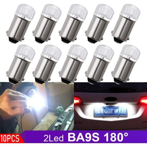 10pcs T4W BA9S LED Blub 12V H6W LED For Car Rear Map light 2835 SMD White Auto Parking Reverse Lamp 6000K