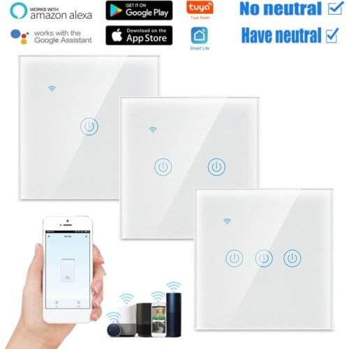 1/2/3/4 Gang WiFi Smart Light Switch Touch Wireless Remote Control 170-240V Home Wall Button For Alexa And Google Home Assistant