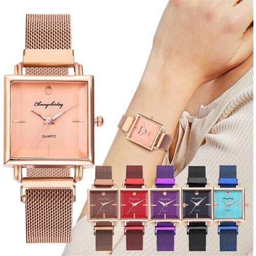 Vansvar Casual Quartz Stainless Steel Band Women Flower Rhinestone Watch Fashion Rose Gold Wrist Romantic Luxury Bracelet Watch