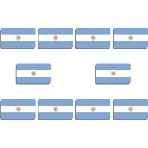 10Pcs Argentina Flag Brooch Vintage Lapel Pins For Backpacks Hat Clothes Patriotic Trinket Acrylic Jewelry Badges