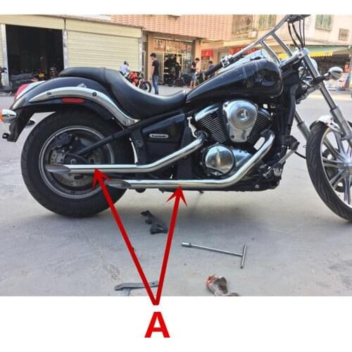 High Quality Motorcycle Exhaust Drag Pipes Full Exhaust System funnel With Muffler For kawasaki Vulcan VN900 06-16