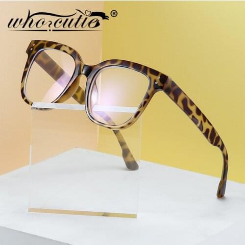 WHO CUTIE 2020 Anti Blue Light Blocking Computer Glasses Women Men Brand Design Rivet Square Frame Optical Lens Eyeglasses S131