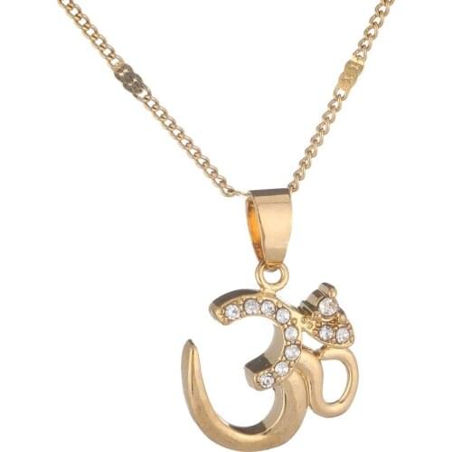 Hindoo Jewelry India Hindu Buddhist AUM OM Necklace Hinduism India Women Girl Pendant Trendy Jewelry