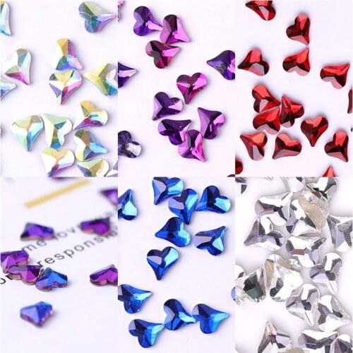 10 / piece new 3D color heart shaped nail drill for nail art decoration