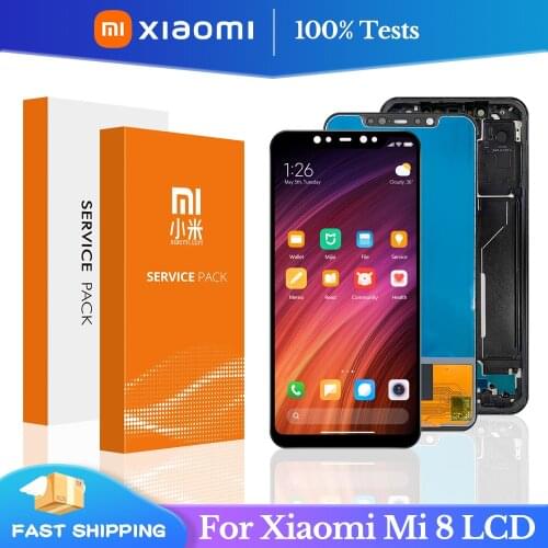 100% Test MI8 Lcd Display Replacement For Xiaomi Mi 8 LCD With Touch Screen + frame Digitizer Assembly For Xiaomi 8 M1803E1A