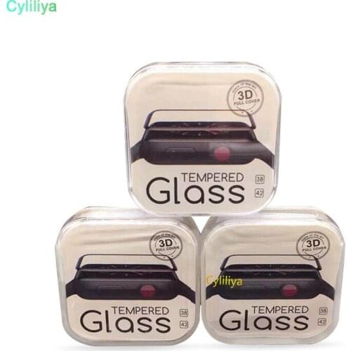 200For iWatch 2 3 4 3D Curved Edge Full Screen Cover 38mm 42mm 40mm 44mm Tempered Glass Protector Protective With Retail Package