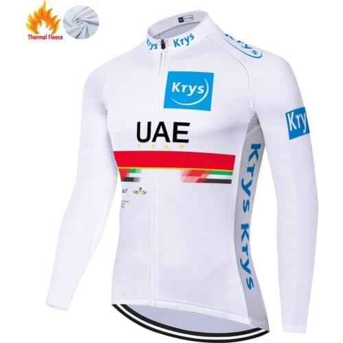 2021 de france UAE bike jersey men long sleeve Winter Thermal Fleece champion mallot ciclismo Men and women cycling shirt