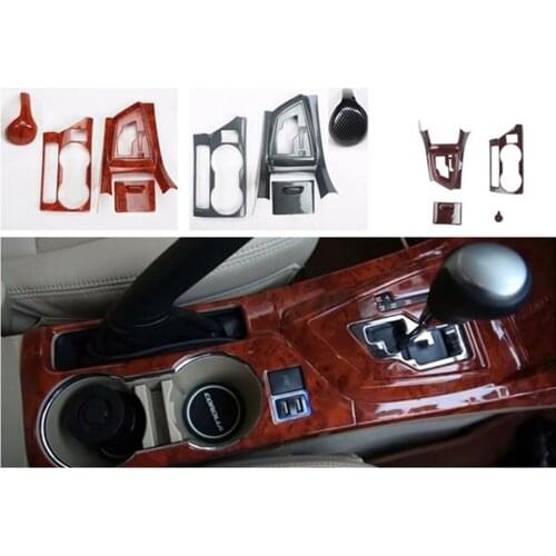 4pcs/lot ABS carbon fiber grain or wooden grain Central control gear paneldecation cover for 2014-2018 Toyota corolla Levin