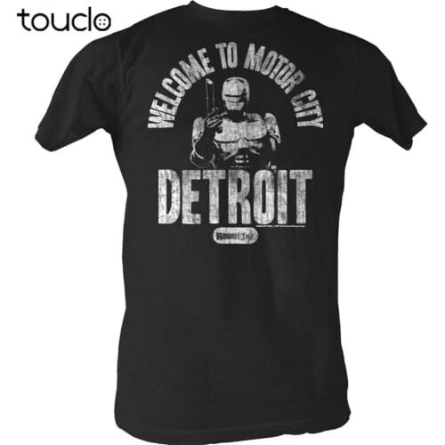 Brand New Summer Mens Short OFFICIAL Robocop Mens T-Shirt Welcome to Motor City Detroit Cute T Shirts