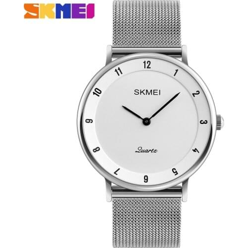 SKMEI Luxury Brand Watch Steel Slim Simple Style Ultra Thin Men Quartz Sport Watch Waterproof Causal Watches Xcfs Kol Saat