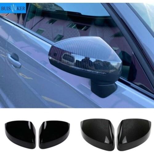 For Audi A3 S3 8V RS3 2013 2014 2015 2016 2017 2018 2019 RearView Mirror Case Cover Carbon fiber pattern or Black Cover