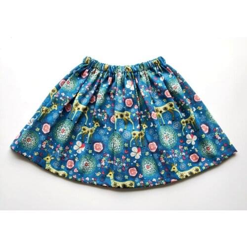 Deer Blue New year Christmas Spring Fall Kids Girl Skirt Cotton Girls Skirts Princess Fashion Children Clothing Baby Clothes
