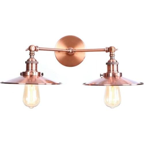 Retro Loft Style Double Iron Wall Sconce Edison Industrial Vintage Adjust Bedside Wall Lamp LED Light Fixtures Home Lighting