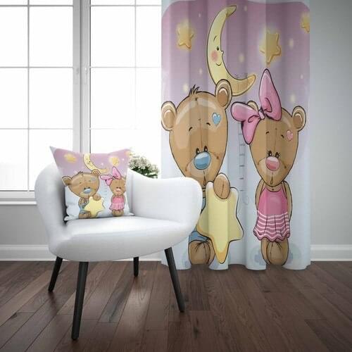 Else Bears Baby Kids Room Modern 3D Pattern Backdrop Curtain