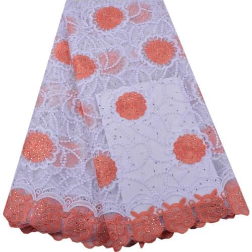 Chemical Lace High Quality African Lace Rhinestone Milk Silk Nigerian Lace Fabric Guipure Laces For Women Garment F1363