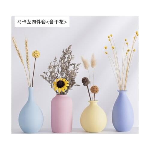 Europe Home Smooth Ceramic Pottery Flower Pot Office Mini Vase Wedding Ornaments Tabletop Vase Home Decoration Ceramic Vase
