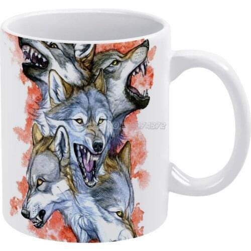 Move As One Coffee Mugs 330ml Creative Travel Mug and Cup Office Drinkware Mugs Tazza Wolf Werewolf Hunt Hunting Spirit Animal F