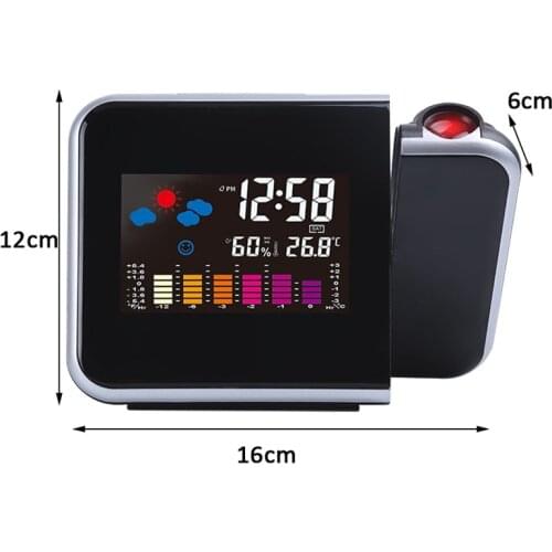 Digital Projection Alarm Clock Weather Station Temperature Thermometer Desk Time Date Display Projector Calendar USB Charger