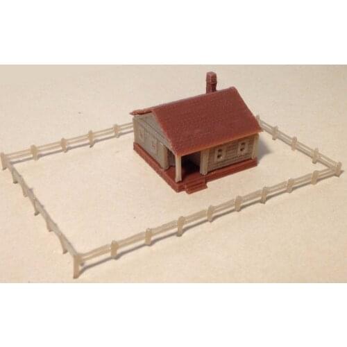 Outland Models Country Cottage House with Fencings Z Scale Train Railway Layout