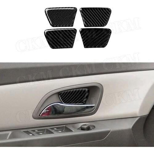 Carbon Fiber Car Interior Door Handle Bowl Trim Cover Decals Sticker For Chevrolet Cruze 2009-2015