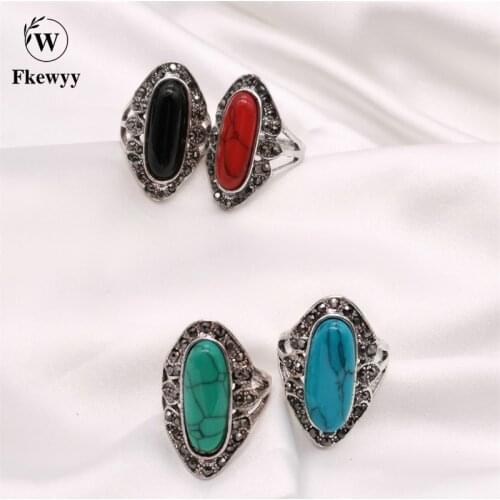 Fkewyy New Fashion Rings For Women Red Jewellery Gothic Accessories Engagement Ring For Woman Wedding Gift Body Jewelry Girl