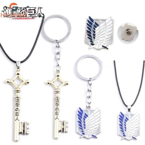 20Pcs Wholesale Attack On Titan Necklaces Eren Wings of Liberty Scouting Legion Cosplay Prop Women Men Gift