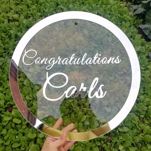 Custom Mirror Frame Wedding Sign for Backdrop Personalized Baby Shower Signature Party Favors Decors Photobooth Props