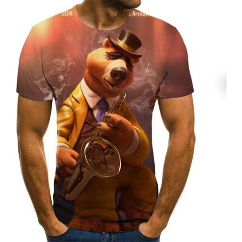 Casual Short-Sleeved Cute Harajuku Punk T-Shirt 2021 New Mens Cartoon Funny T-Shirt Summer Fashion 3D Round Neck T-Shirt