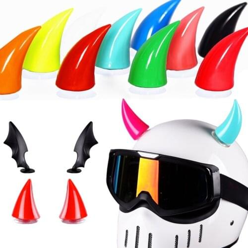 1pc Multicolor Helmet Devil Horns Motorcycle Electric Car Styling Helmet Stickers Long Short Helmet Accessories