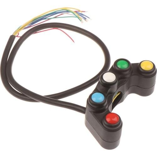 Universal 5 Button Array Motorcycle Switches Race Bikes Motorcross 22mm Handlebar Switches Assembly Handle Bar Switch