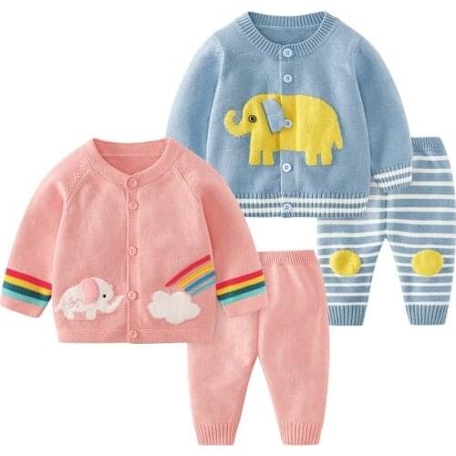 Spring and autumn sweater suit, newborn cardigan jacket, baby knitwear 12