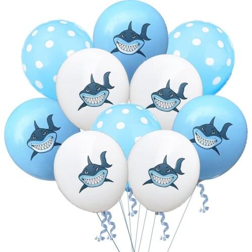 Shark Balloons Marine Themed Baby Birthday Party Decoration Latex Balloon For Kids Baby Shower Birthday Party Decorations
