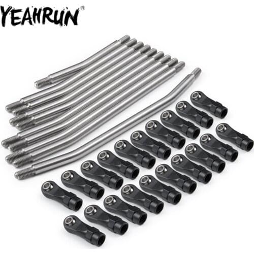 YEAHRUN 30PCS/Set Metal Unassembled Link Set Plastic Rod End for 1:10 RC Crawler 324mm Wheelbase Axial SCX10 Upgrade Parts