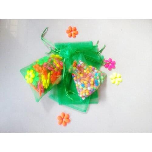 3000pcs Grass green organza gift bags 11x16cm party bags for women event wed Drawstring bag Jewelry Display Bag diy accessories