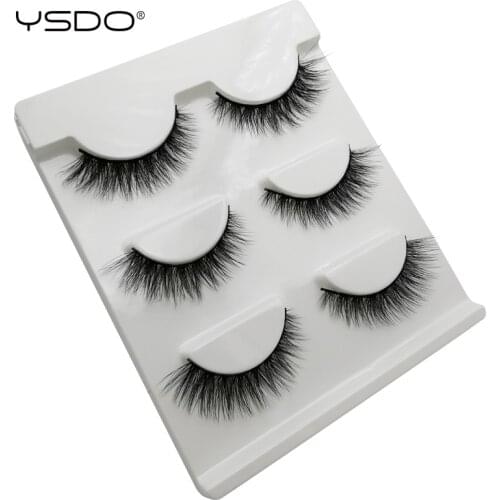 YSDO 3 pairs 3d mink lashes natural eyelashes mink eyelash strip false eye lashes cilios mink 3d lashes long eyelashes fake lash