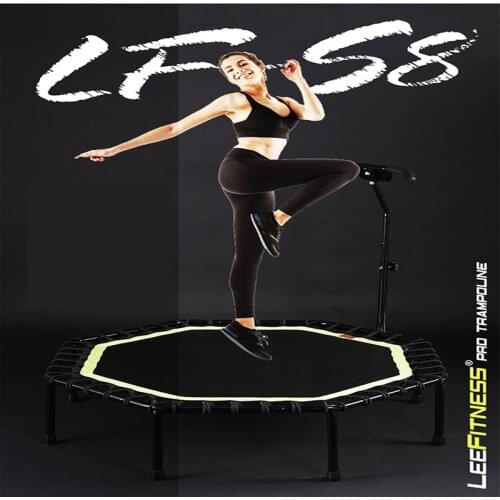 48 Inch Mute Elastic Rope Durable Professional Fitness Trampoline Adjustable Handrail Trampoline For Jumping Children Jump Bed