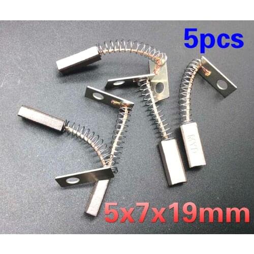 5pcs 5x7x19 High copper car generator carbon brush regulator rear outlet with spring strip for Proton Preve turbo radiator fan