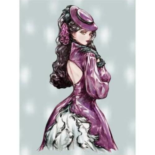 5D DIY Diamond Painting Elegant Cartoon Ladies Embroidery Cross Stitch for Home Decor Classic Beauty Portrait FC619