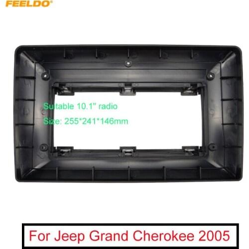 FEELDO Car Audio 10.1" Big Screen Fascia Frame Adapter For Jeep Grand Cherokee DVD Player 2DIN Dash Fitting Panel Frame Kit