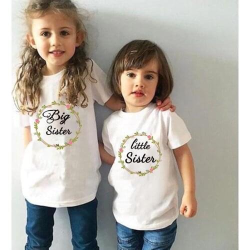 Big Sister Little Sister Matching Clothes Sibling Matching Outfits Tshirt for Children Baby Infant Toddler Girl T shirts Body