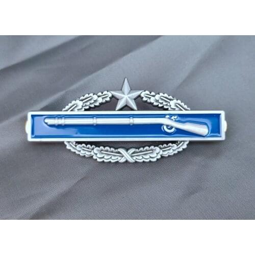 PAIR WW2 US USA MILITARY ARMY 2ND AWARD COMBAT INFANTRYMAN METAL BADGE PIN INSIGNIA Military BROOCHES