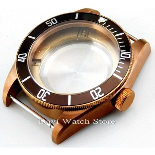 41mm Sapphire Coffee Watch Case Fit ETA 2836 Miyota 8205 8215 821A Mingzhu/DG 2813 3804 Movement Watch