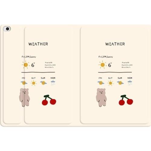 For Ipad Pro 11 Air 3 4 Mini 4 5 10 2 Case Simple Cartoon Cherry Bear Shell Anti-fall and Dustproof Protective Cover