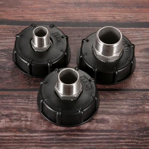 Black 60mm Thick Water Tank Adapter Containers Drain Connector IBC Garden Fittings Thread 1x