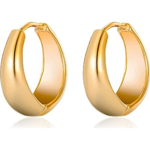 Gold Silver Color Hoop Earrings Women Girl Geometry Glossy Water Drop Small Circle Round Loop Earring Jewelry Ear Accessories