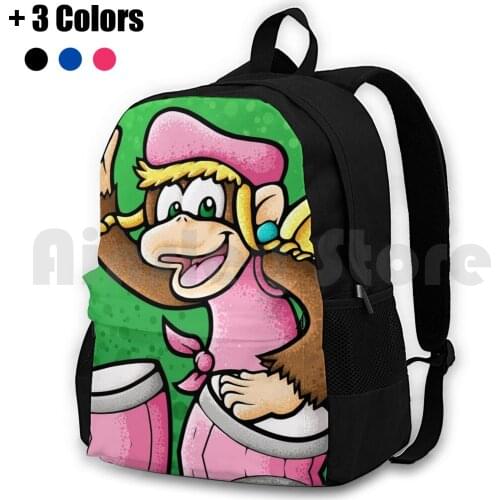 Dixie Kong Outdoor Hiking Backpack Riding Climbing Sports Bag Dixie Kong Donkey Kong Drum Monkey Pink Girls Donkey Kong Country